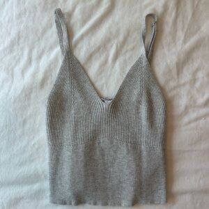 Garage Gray Ribbed Tank Top